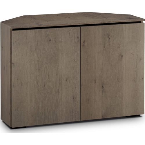 Lancaster 323CR 44" Corner TV Stand AV Cabinet in Barn Board Oak